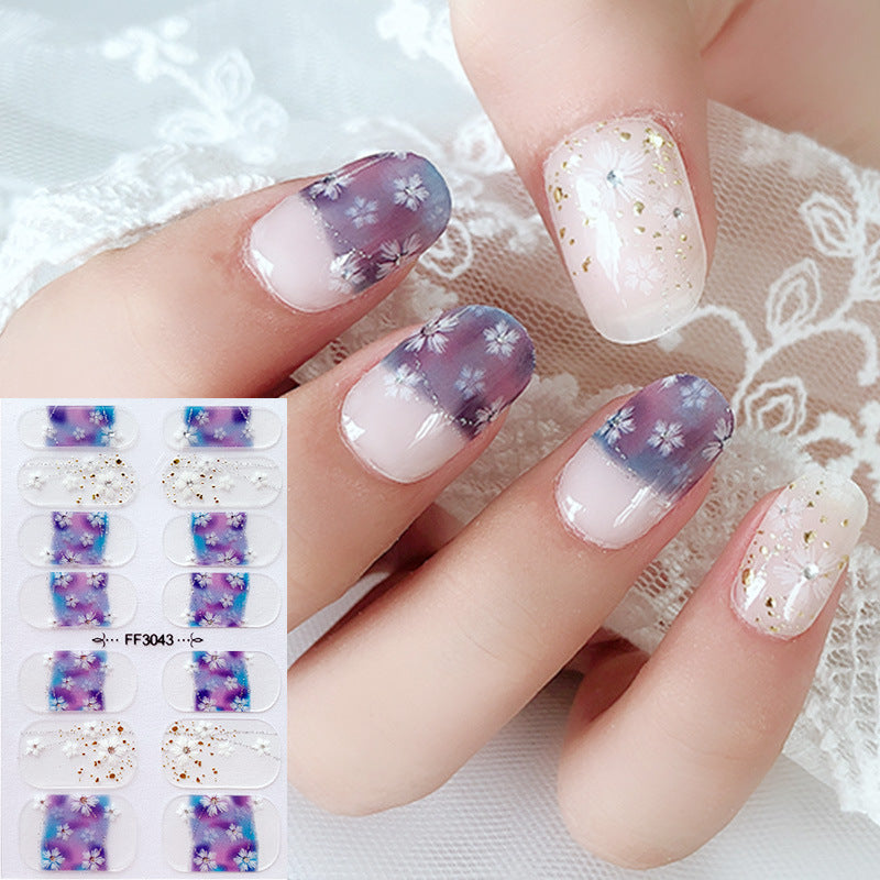 CWholesale 5D Imitation Diamond Nail Sticker Baking Free Gel Christmas Snowflake Elk Nail Sticker DIY Nail Stickers